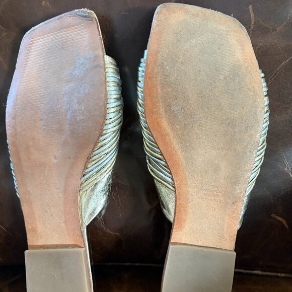Jeffrey Campbell Slide Sandals. Gold and Silver. Size 9. - Picture 6 of 7